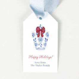 Etiquetas Para Regalos Elegante Ojo Rojo En Ginger Jar Felices Fiestas