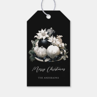 Etiquetas Para Regalos Elegante ornamento de marfil blanco y negro