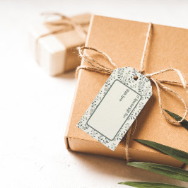 Etiquetas Para Regalos Elegante patrón floral Boho Sage Crema