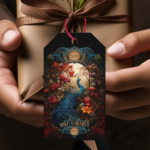 Etiquetas Para Regalos Elegante Pavo Real Victoriano Vintage Romántico