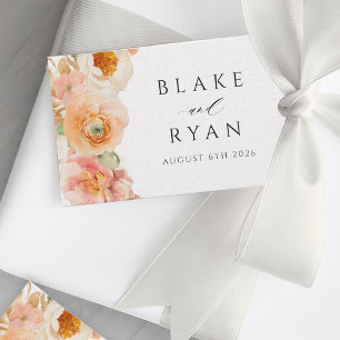 Etiquetas Para Regalos Elegante Peach, Rubor y Cream Wedding Favor