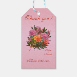 Etiquetas Para Regalos Elegante peonía floral rosa simple personalizado