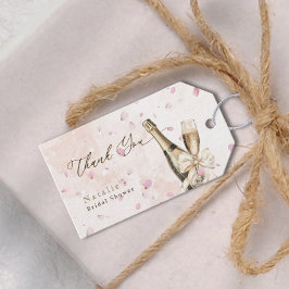 Etiquetas Para Regalos Elegante Petals Bubbly Bridal Shower Gracias Tarje