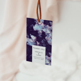 Etiquetas Para Regalos Elegante Pincel Artístico Púrpura Gracias