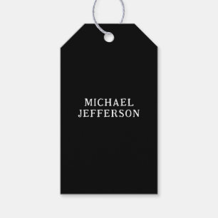 Etiquetas Para Regalos Elegante Plano Negro Blanco Personalizado Personal