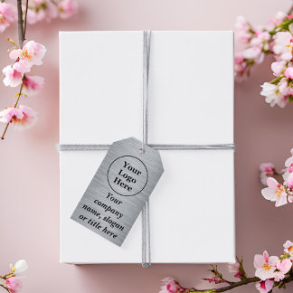 Etiquetas Para Regalos Elegante plata metálica