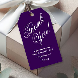 Etiquetas Para Regalos Elegante Purple Gracias A Boda Favor