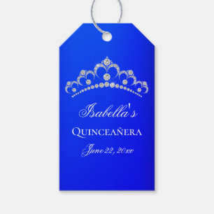 Etiquetas Para Regalos Elegante Quinceañera Azul Real