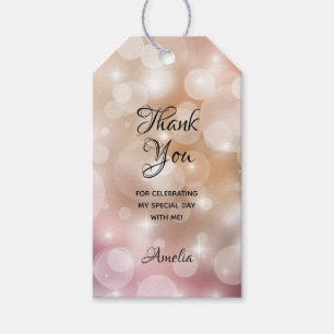 Etiquetas Para Regalos Elegante Quinceañera Favor de Rosa Rubor