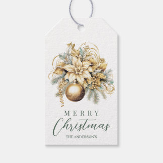 Etiquetas Para Regalos Elegante ramo clásico de Navidades de lujo con men