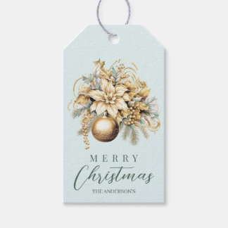 Etiquetas Para Regalos Elegante ramo clásico de Navidades de lujo con men