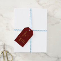 Elegante regalo de Navidad dorado y burgundy perso