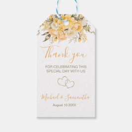 Etiquetas Para Regalos Elegante Rosa Boda amarillo e marfil