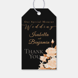 Etiquetas Para Regalos Elegante Rosa de oro Boda negro