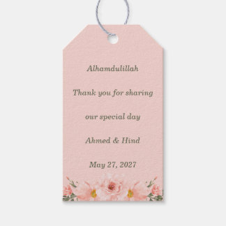 Etiquetas Para Regalos Elegante Rosa Floral Islámico Boda