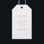 Etiquetas Para Regalos Elegante Rosa simple Boda de oro<br><div class="desc">Este sencillo y elegante sello de bienvenida rosa boda dorado es perfecto para su minimalista y clásico boda de oro. El diseño presenta una moda minimalista clásica de color dorado contemporáneo y una delicada caligrafía formal romántica. Es excelente para bodas de lujo en primavera, verano, otoño o invierno. ¡Manténgalo como...</div>