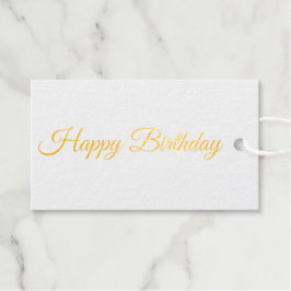 Etiquetas Para Regalos Elegante rosado monogramado - Dorado de cumpleaños