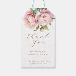 Etiquetas Para Regalos Elegante Rubor Floral Gold White Wedding Favor