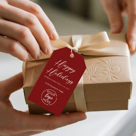 Etiquetas Para Regalos Elegante Script Feliz Navidad