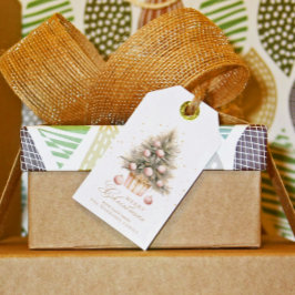 Etiquetas Para Regalos Elegante suave color de agua rosa mora árbol de Na