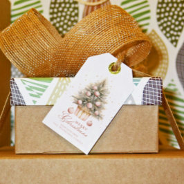 Etiquetas Para Regalos Elegante suave color de agua rosa mora árbol de Na