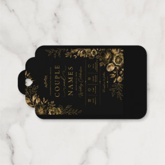 Etiquetas Para Regalos Elegante Tarjeta Personalizada de Negro y Dorado 
