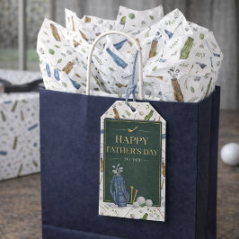 Etiquetas Para Regalos Elegante tema de golf azul verde Feliz día del pad