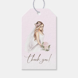 Etiquetas Para Regalos Elegante Ternura Rosa Novia a Punto de Casarse Des