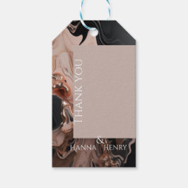 Etiquetas Para Regalos Elegante textura de mármol en oro rosa