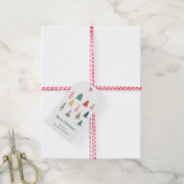 Etiquetas Para Regalos Elegante vacaciones de verdes árboles de Navidad
