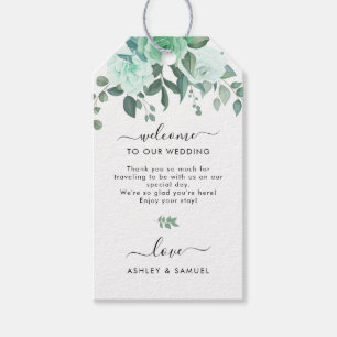 Etiquetas Para Regalos Elegante vegetación Flores Bienvenida Boda