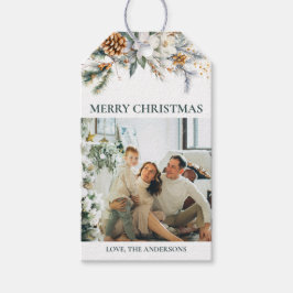 Etiquetas Para Regalos Elegante vegetación y Navidades verdes del bosque