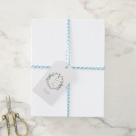 Etiquetas Para Regalos Elegante Vintage Verde Salvia Floral Francés Boda
