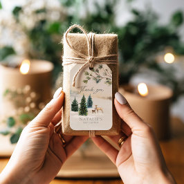 Etiquetas Para Regalos Elegante Winter Woodland Baby Shower