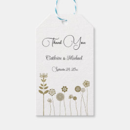 Etiquetas Para Regalos Elegante y eterno minimalismo floral de oro suave