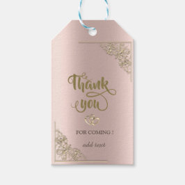 Etiquetas Para Regalos Elegantes Corazones de Oro Rosa Oro Gracias