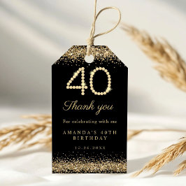 Etiquetas Para Regalos Elegantes Diamantes Fiesta de Cumpleaños 40 Agrade