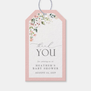 Etiquetas Para Regalos Elegantes flores rosadas Jardín Baby Shower Gracia