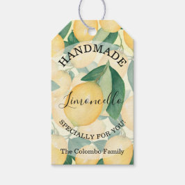 Etiquetas Para Regalos Elegantes limones y follaje HECHOS A MANO para ti