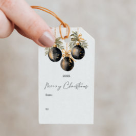 Etiquetas Para Regalos Elegantes Navidades de acuarela Baubles Fiesta de 
