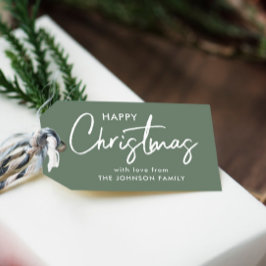 Etiquetas Para Regalos Elegantes Navidades de Sage Green
