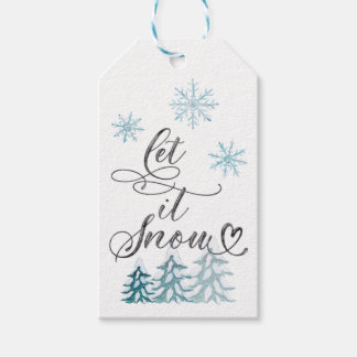 Etiquetas Para Regalos Elegantes Navidades Dejen que nieve copos de nieve