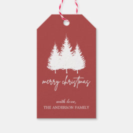 Etiquetas Para Regalos Elegantes Navidades rojos y blancos personalizados