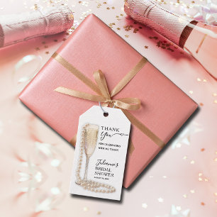Etiquetas Para Regalos Elegantes Perlas y Prosecco Despedida de Soltera