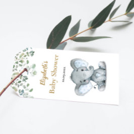 Etiquetas Para Regalos Elephant Greenery Baby Shower Gracias