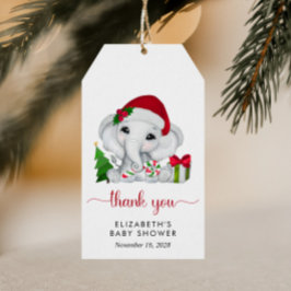 Etiquetas Para Regalos Elephant Santa Baby Shower Gracias