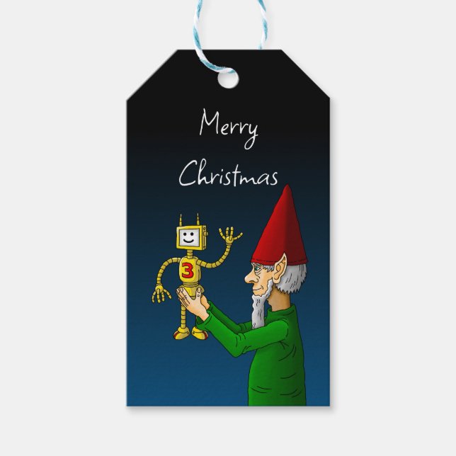 Etiquetas Para Regalos Elf y Robot (Anverso)