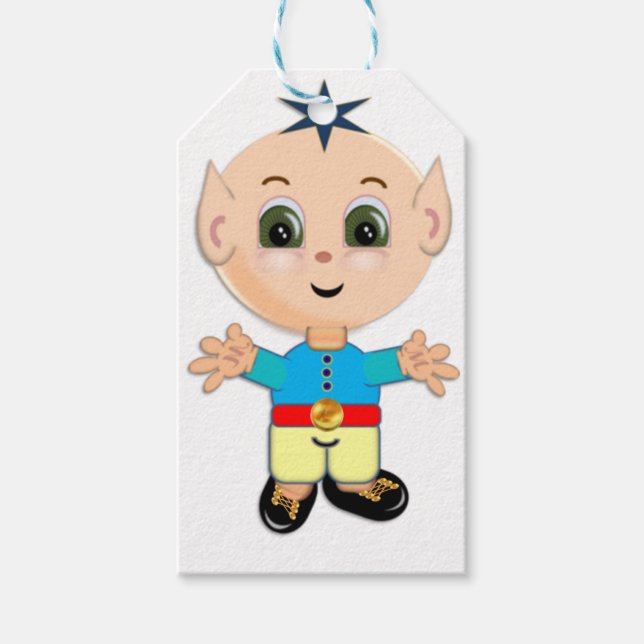Etiquetas Para Regalos Elfo mágico lindo (Anverso)