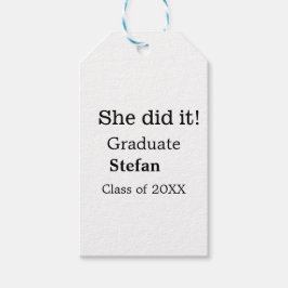 Etiquetas Para Regalos Ella lo hizo graduada clase de nombres agregados d