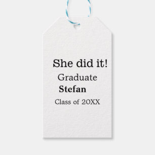 Etiquetas Para Regalos Ella lo hizo graduada clase de nombres agregados d